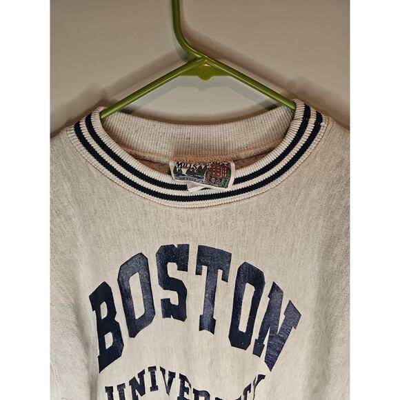 Vintage 1990s BOSTON UNIVERSITY Northwest Knitting Mills Crewneck Sweatshirt XL - Picture 7 of 10